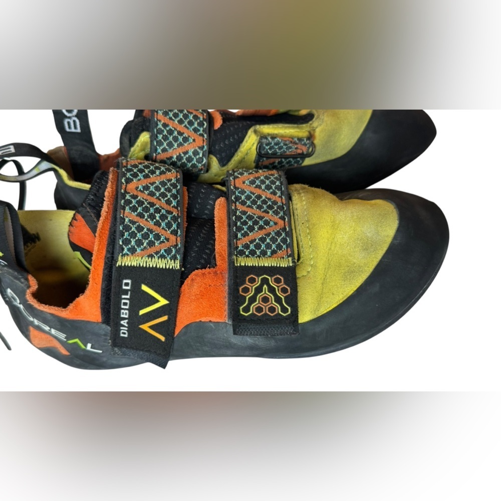 🧗Boreal Diabolo Climbing Shoes woman’s  Velcro Yellow Orange Black - Picture 2 of 8
